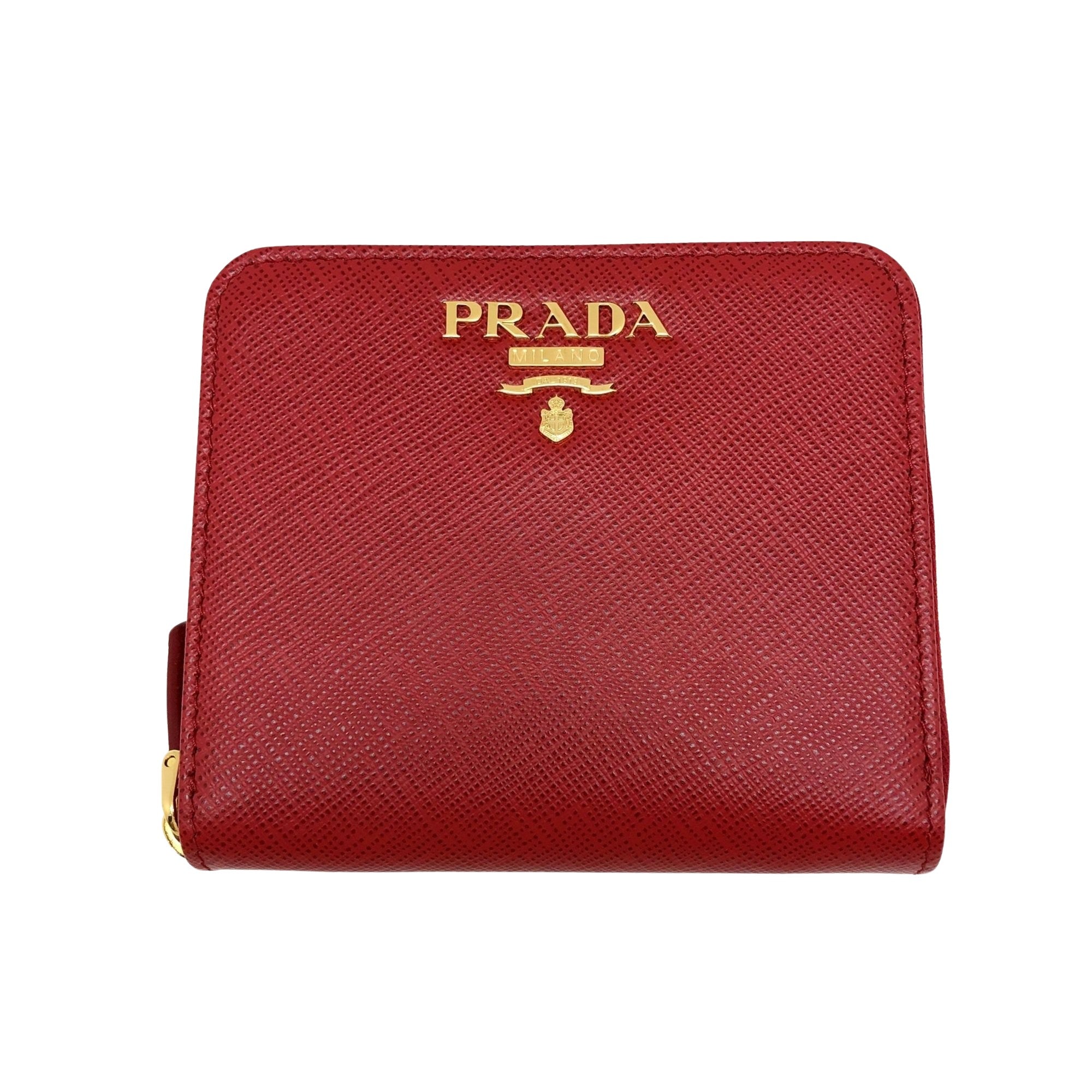 Shop Prada Saffiano Leather Wallet () In Red