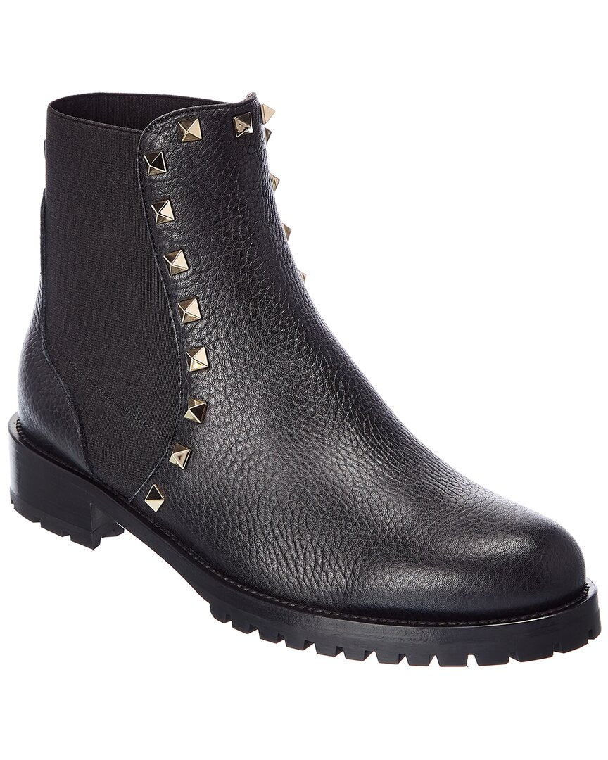 VALENTINO GARAVANI Valentino Rockstud Grainy Leather Boot