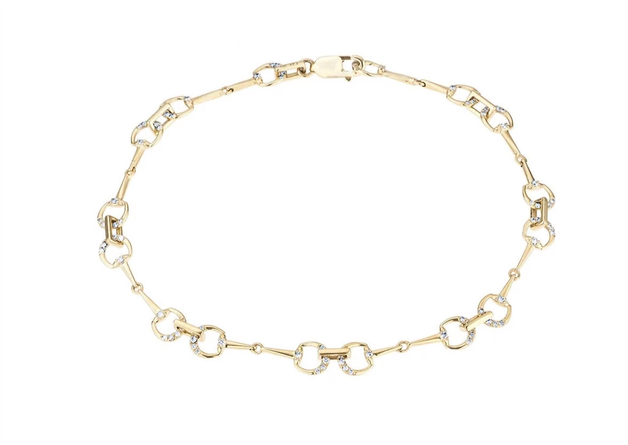 ADINA REYTER Pave Horsebit Chain Bracelet in 14K Yellow Gold