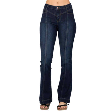 Judy Blue front yoke flare jean in dark wash