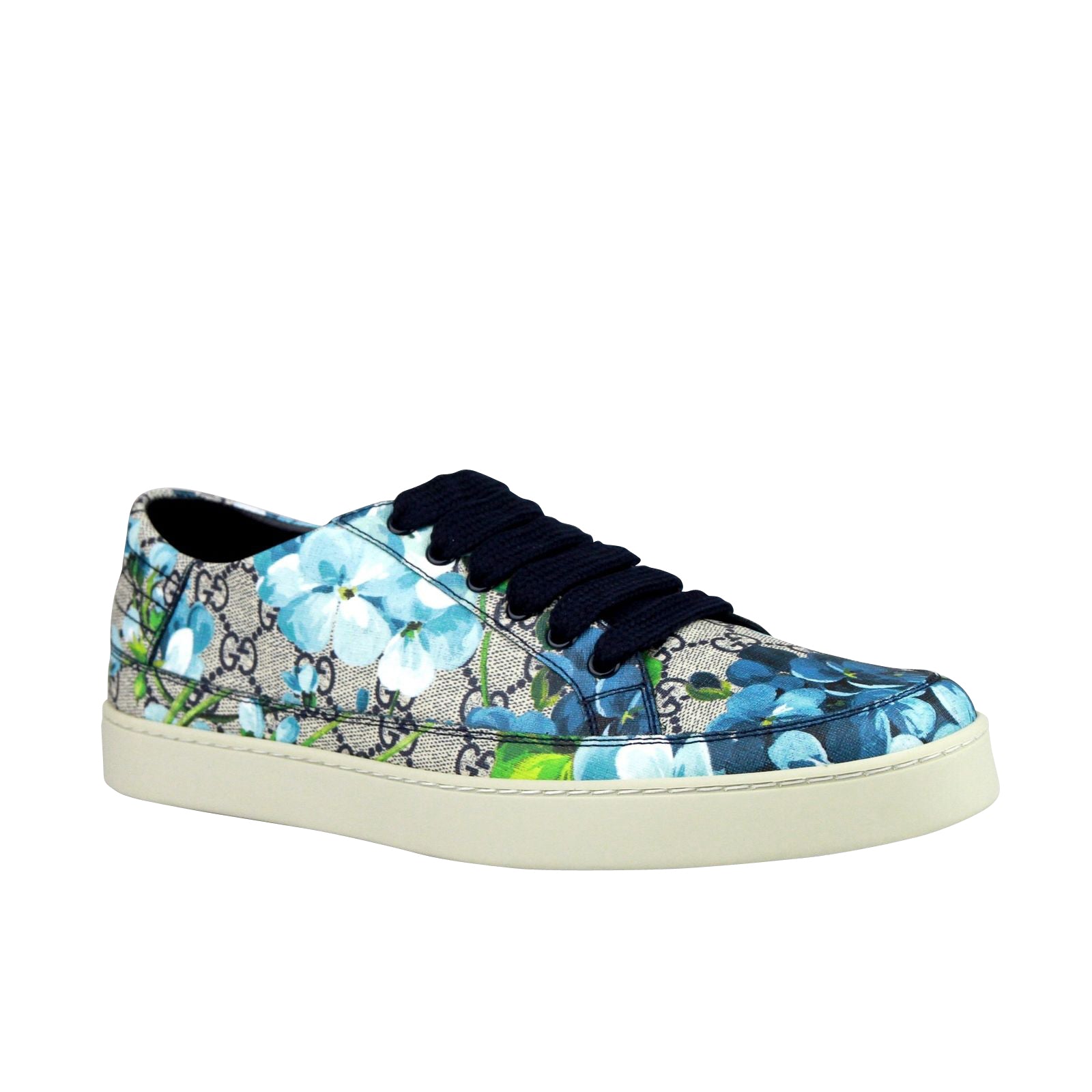 GUCCI Gucci Men's Bloom Flower Print blue Supreme GG Canvas Sneaker Shoes