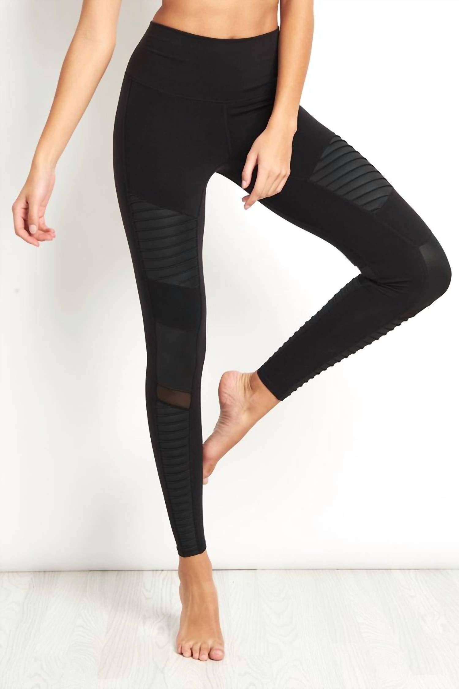 ALO YOGA High Waisted 7/8 Moto Legging in Black