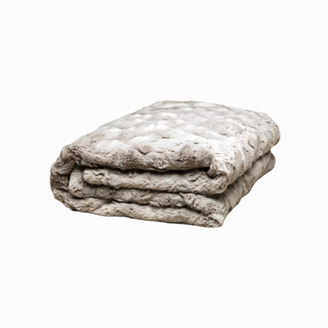 Faux Addict Luxury Faux Fur Throw In Gray