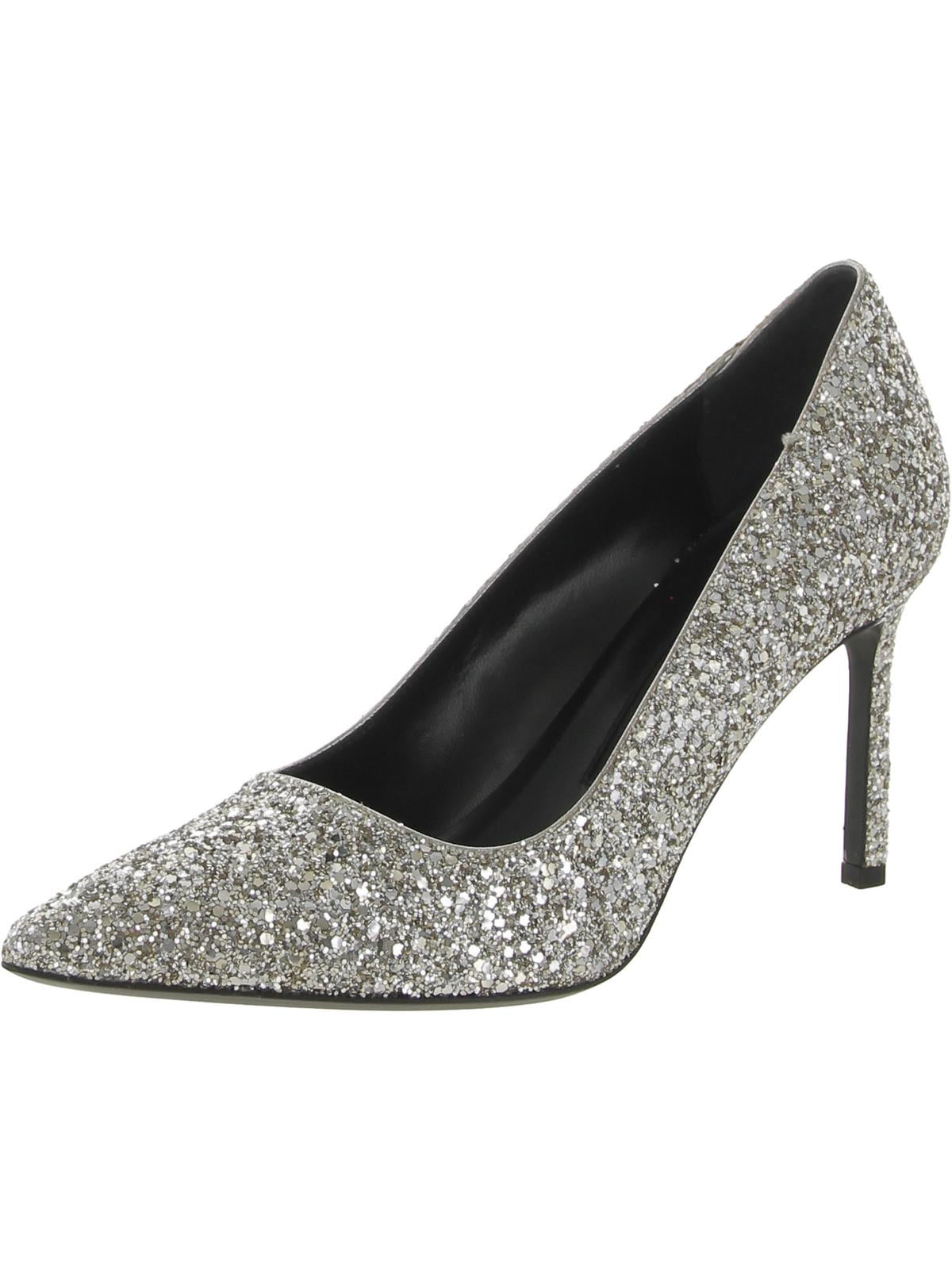Shop Via Spiga Womens Leather Pointed Toe Pumps In Silver