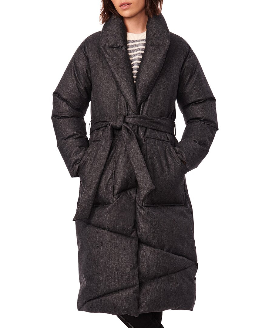 Bernardo Chevron Quilted Anorak Jacket In Black