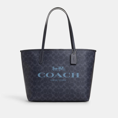 코치 COACH Outlet city tote in signature canvas