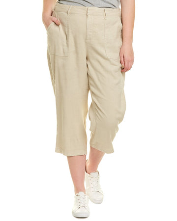 NYDJ plus linen-blend utility capri pant