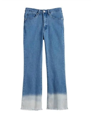 Mudpie lottie flare jeans in blue/white ombre