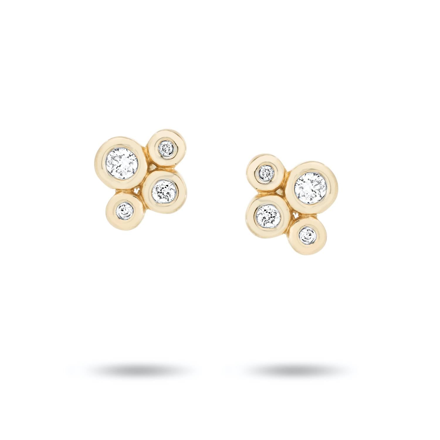 ADINA REYTER 4 Diamond Barnacles Posts Earring in Gold