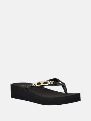 Guess Factory Joys T-strap Sandals in Natural | Lyst