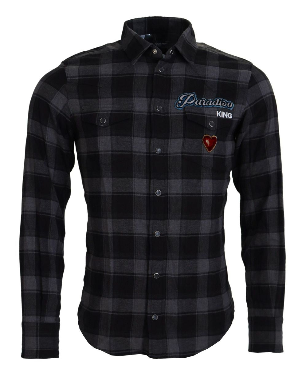 DOLCE & GABBANA Dolce & Gabbana   Check Men Long Sleeves Men's Shirt