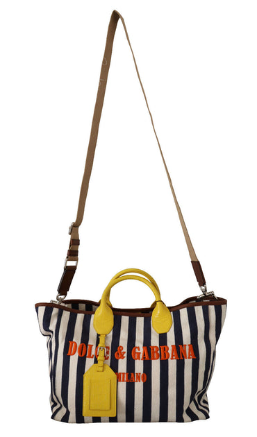 Dolce & Gabbana Striped Shopping Tote Women's Bag | Shop Premium Outlets