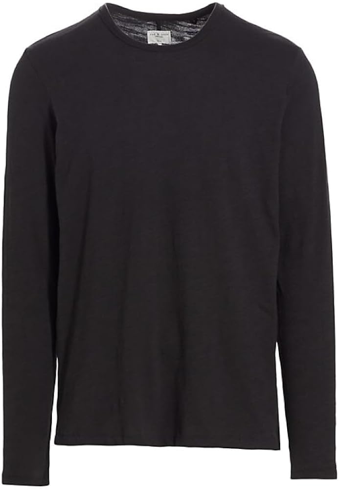 Shop Rag & Bone Men Classic L/s Tee Crew Neck Cotton Pullover T-shirt Black