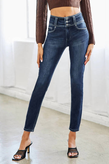 Kancan alexandria high rise super skinny jeans in dark wash