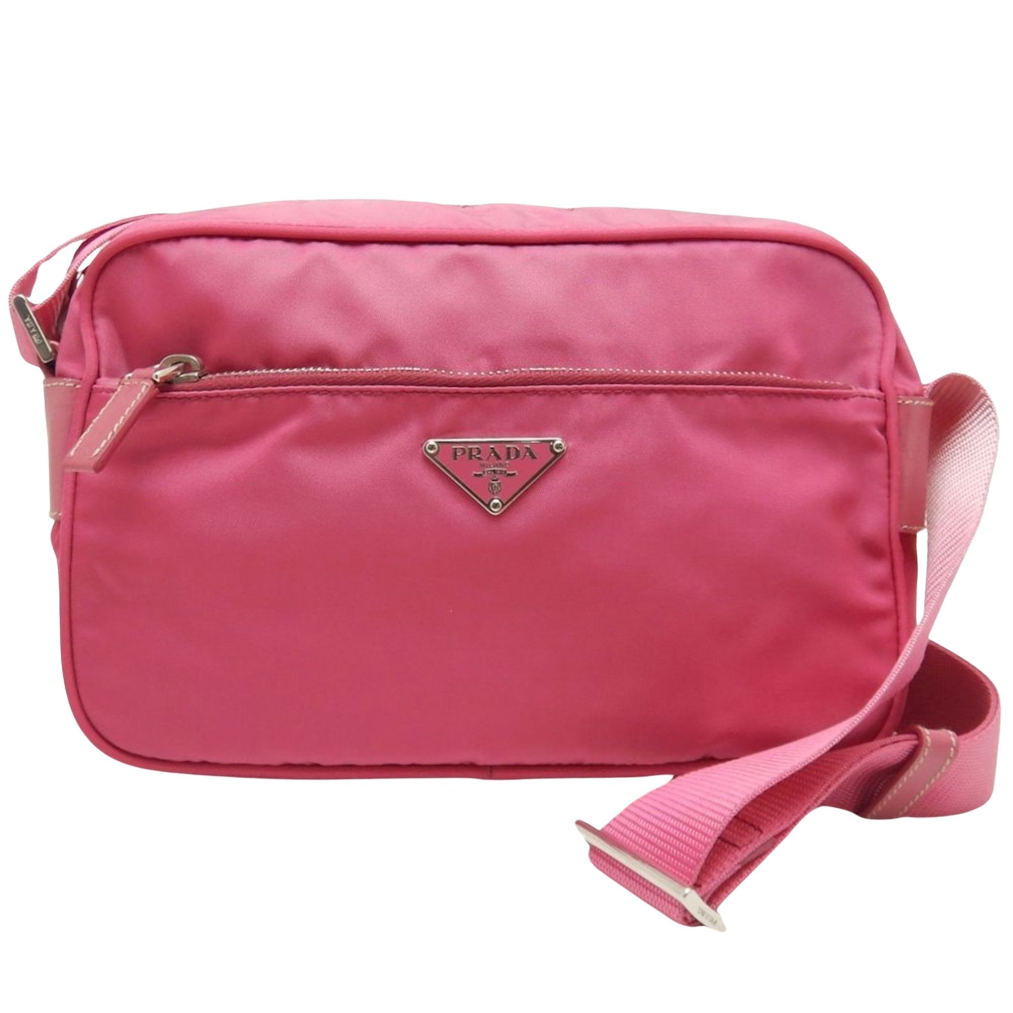 Shop Prada Tessuto Synthetic Shoulder Bag () In Pink