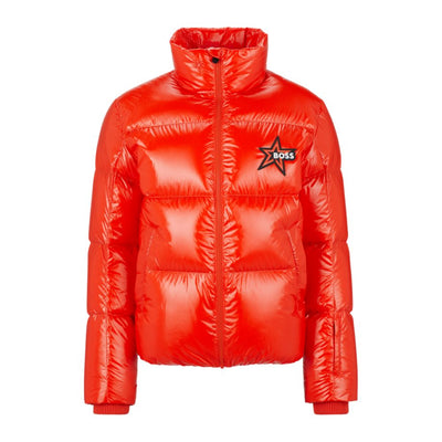 BOSS - Water-repellent down jacket with monogram badge and lining