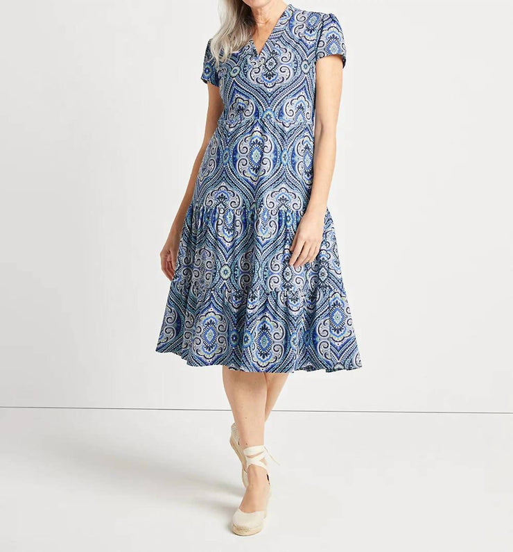 Jude Connally Libby Dress in Paisley Medallion Sky | Shop Premium Outlets
