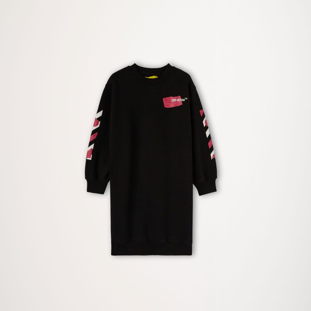 OFF-WHITE Black Shape Sweat Dress