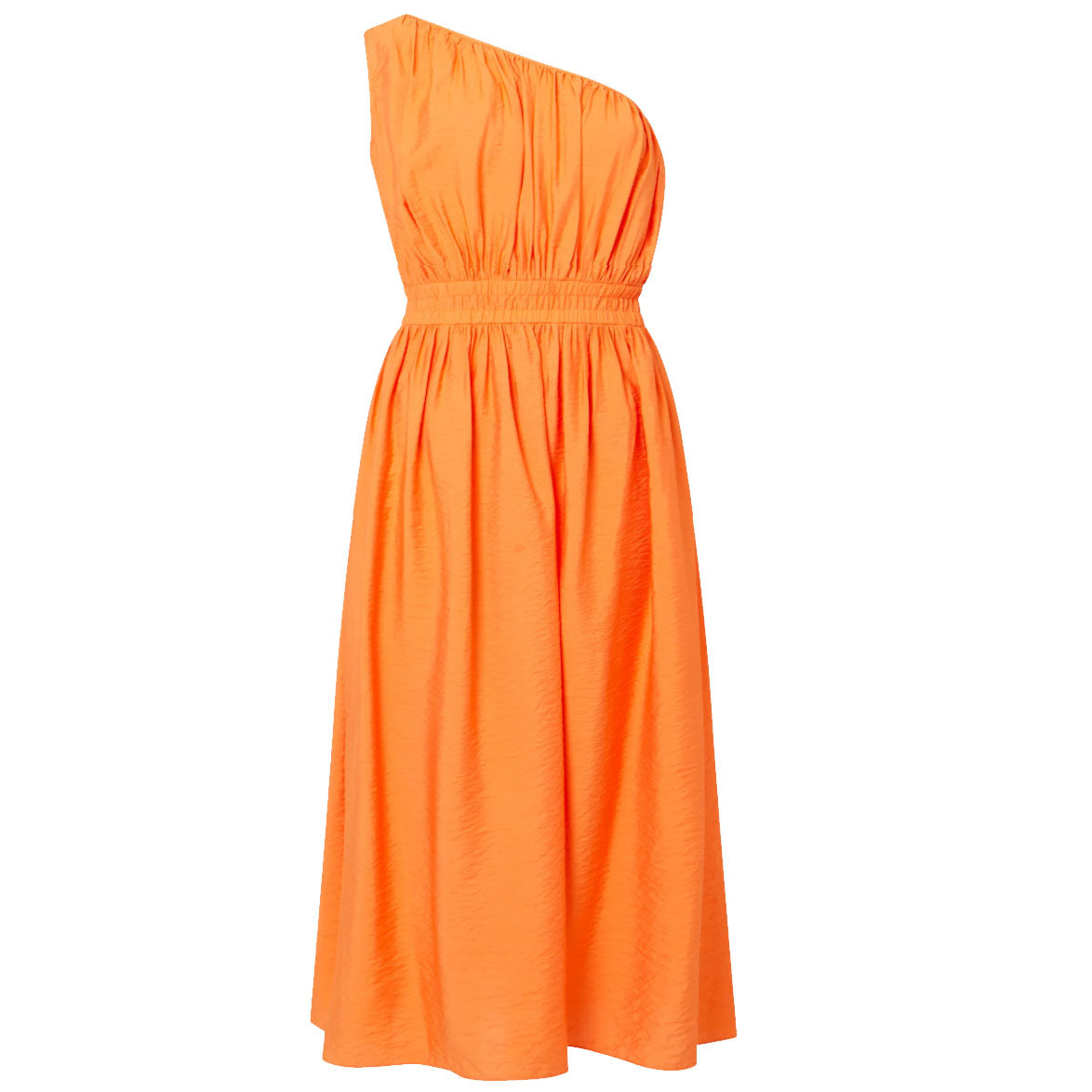 Shop French Connection Women's Faron Midi One Shoulder Dress, Mandarin Orange