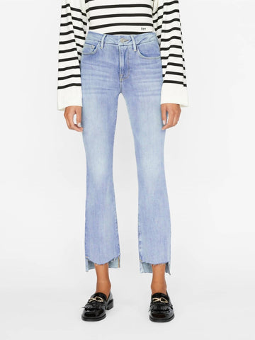 Frame le crop mini boot coated jean in kincord