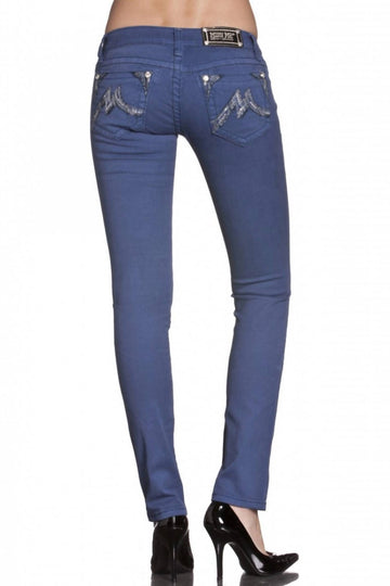 Miss Me skinny colored denim in cobalt