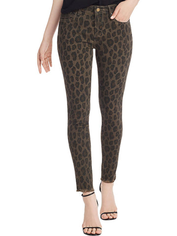 Aqua jackie womens leopard print high rise jeans