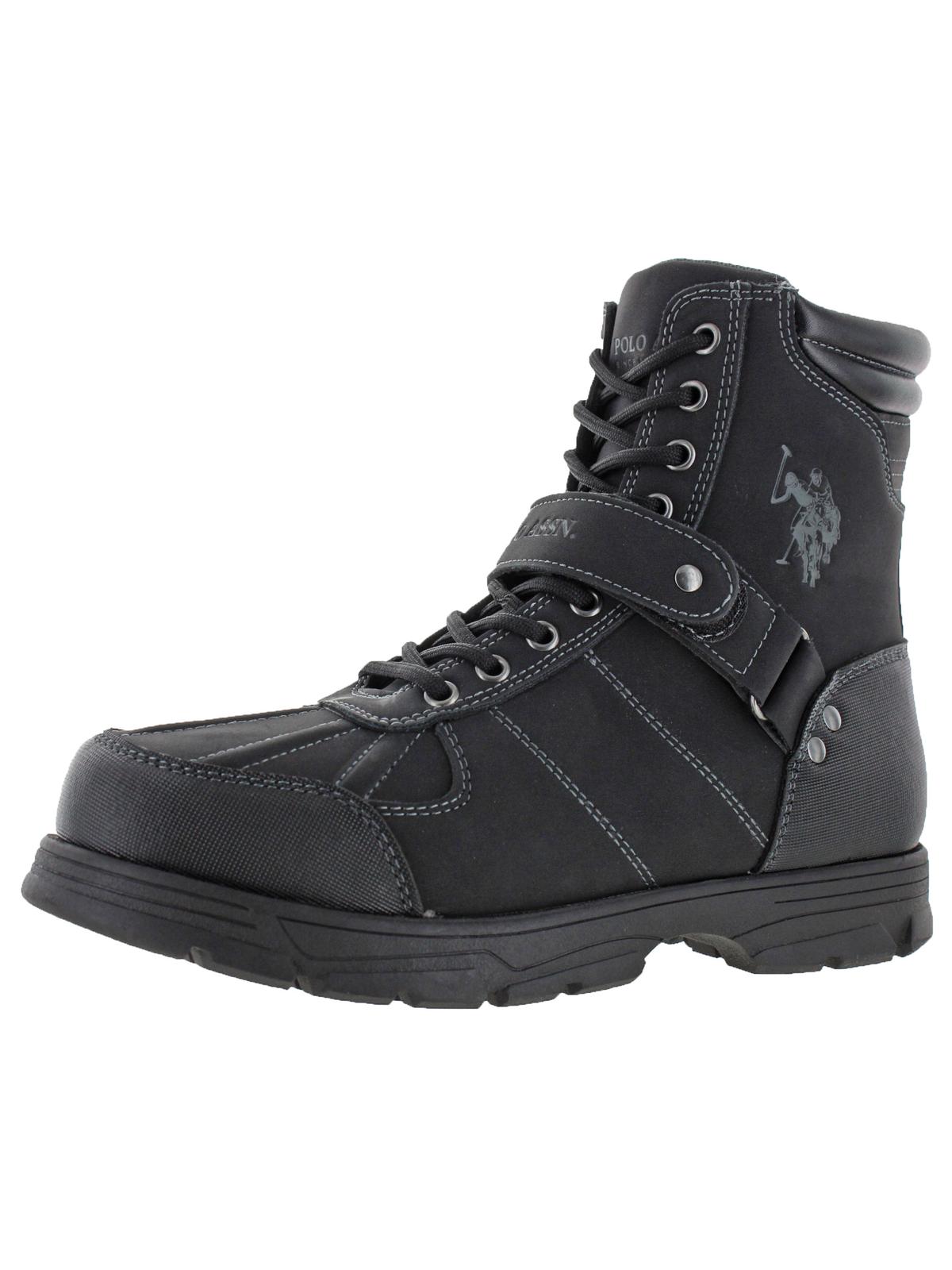 U.s. Polo Assn Connor Mens Duck Toe Padded Collar Combat Boots In Black