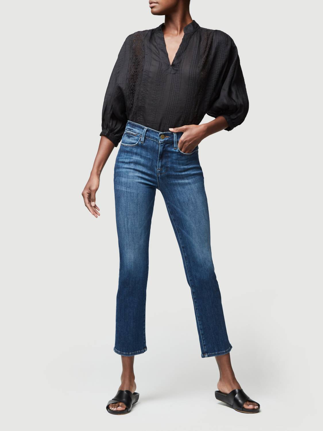 FRAME Le High Straight Jean in Bestia