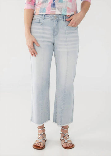 Fdj olivia straight crop mid rise in powder wash