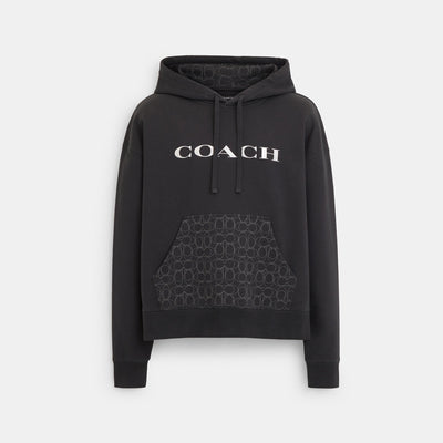 코치 COACH Outlet signature hoodie,black