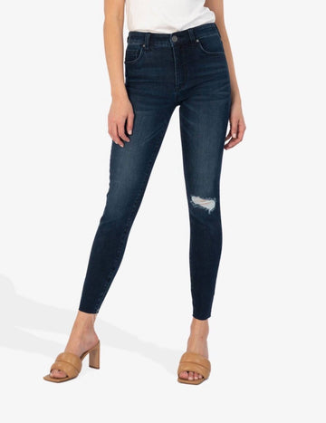 Kut From The Kloth connie high rise fab ab ankle skinny jean in dark wash