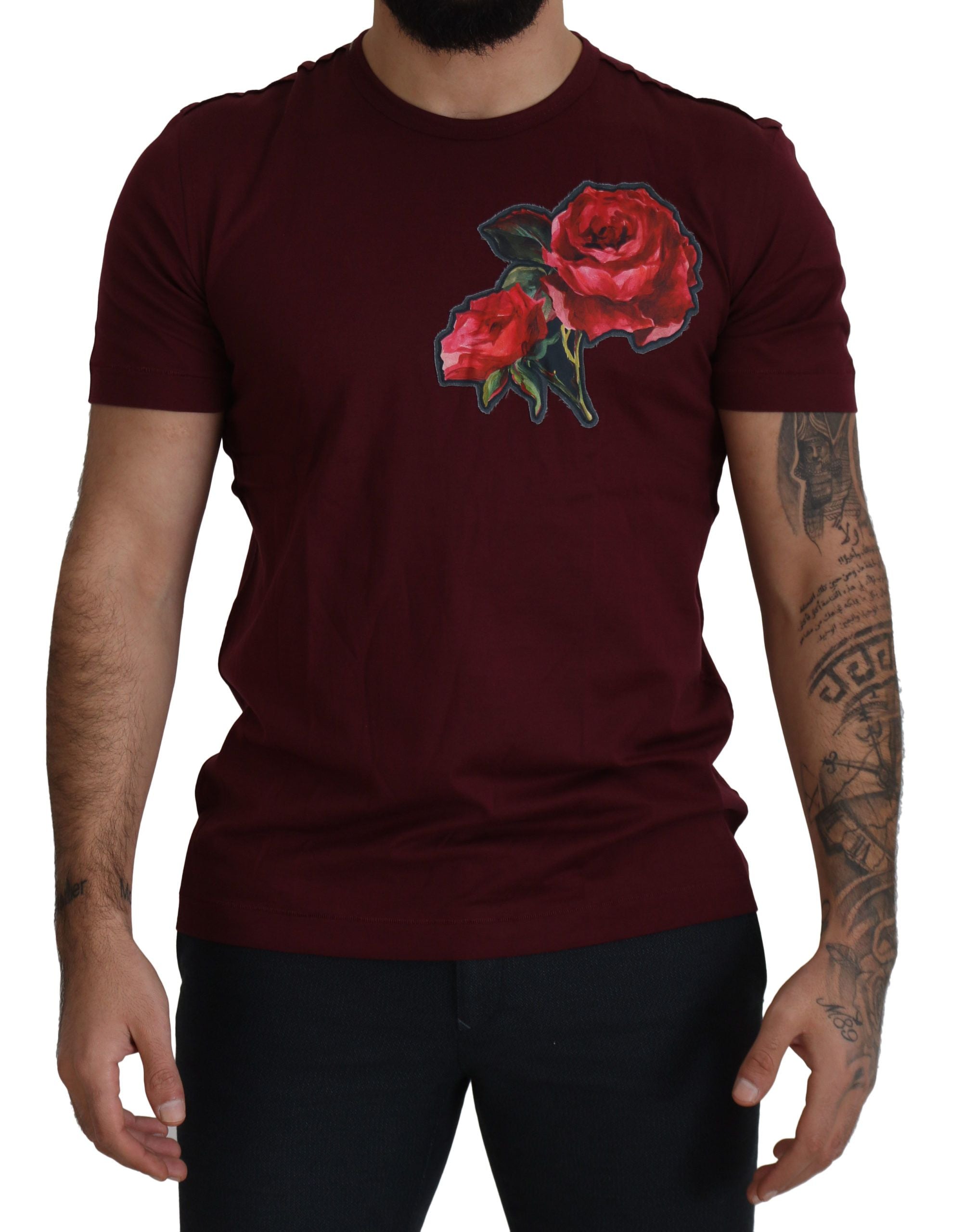DOLCE & GABBANA Dolce & Gabbana  Roses Cotton Crewneck Men's T-shirt