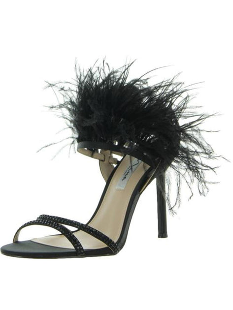Nina Dalva Womens Satin Feather Heels | Shop Premium Outlets