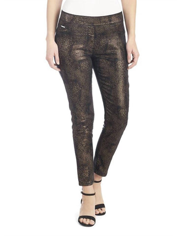 Coco + Carmen omg printed skinny jean in black/gold leopard