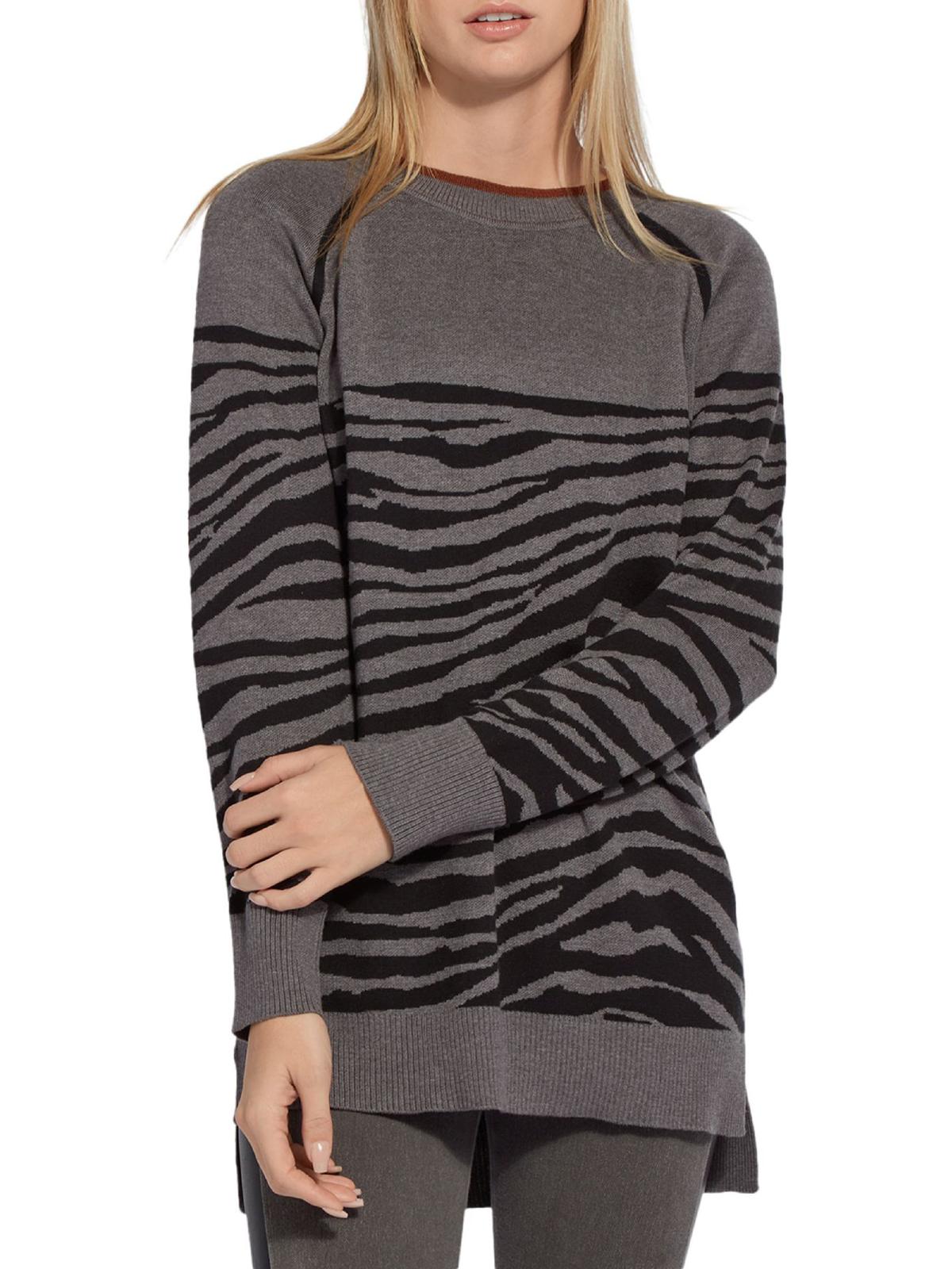 Shop Lyssé Serene Autumn Womens Knit Zebra Pullover Sweater In Multi