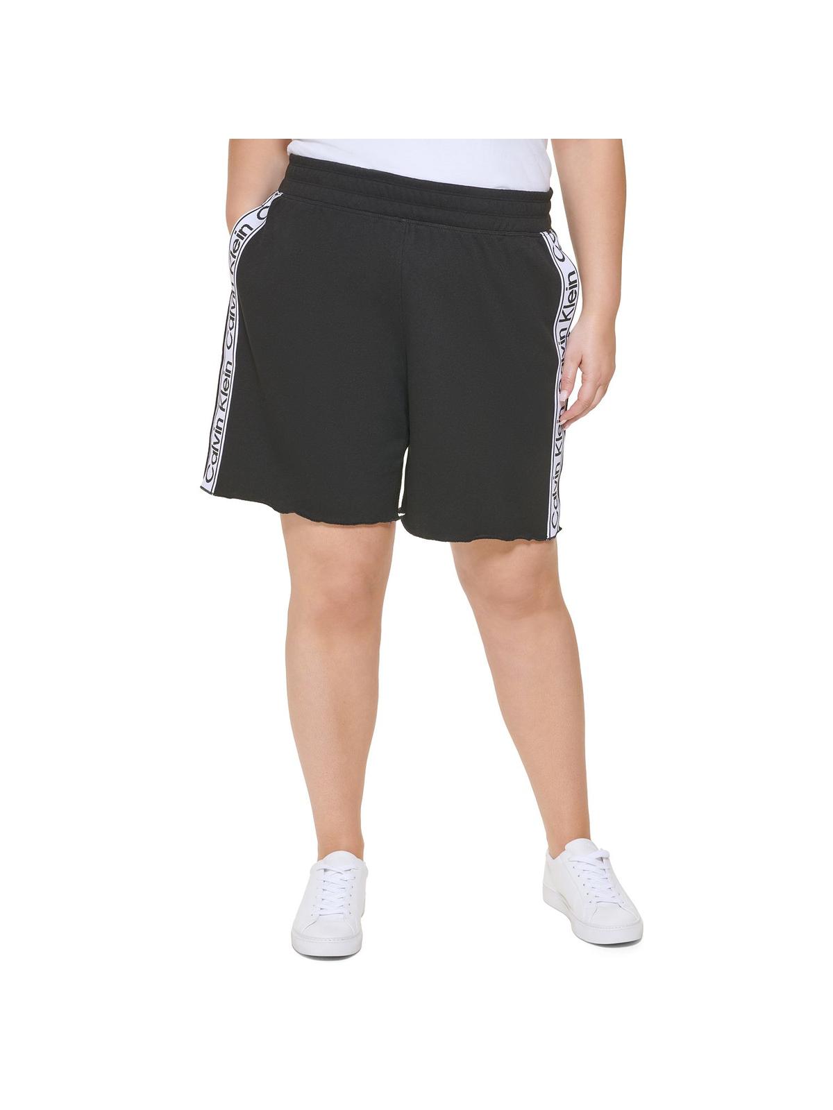 Calvin Klein Performance Plus Womens Knit Logo High-waist Shorts In Black |  ModeSens