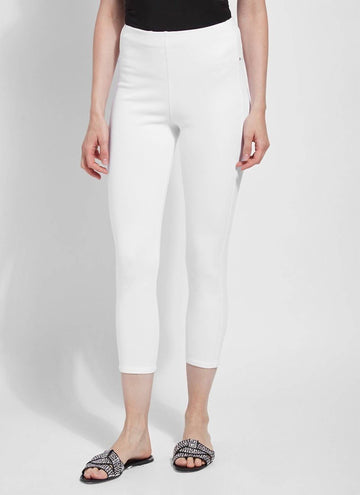 Lysse cropped toothpick denim jean in white