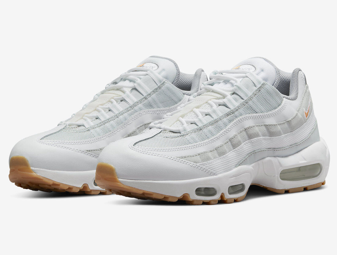 Shop Nike Air Max 95 Dm0011-100 Men Pure Platinum Leather Athletic Running Shoe Dc145 In White