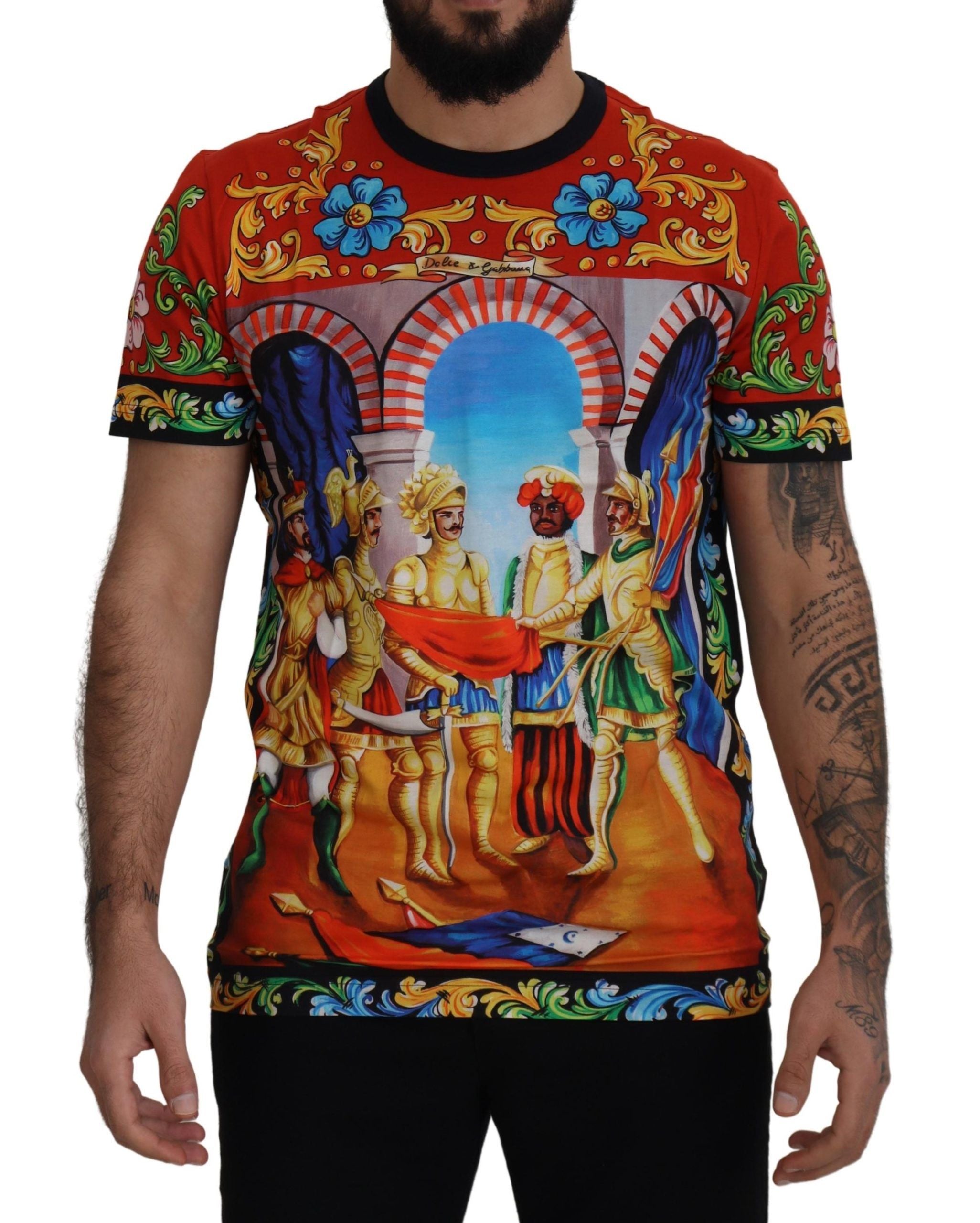 DOLCE & GABBANA Dolce & Gabbana Majolica Soldier Cotton Mens Exclusive Men's T-shirt