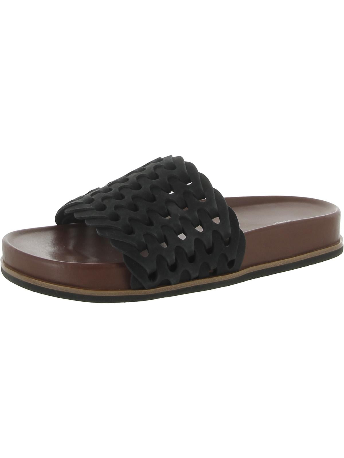 Shop Rag & Bone Bailey Womens Leather Cut-out Slide Sandals In Black