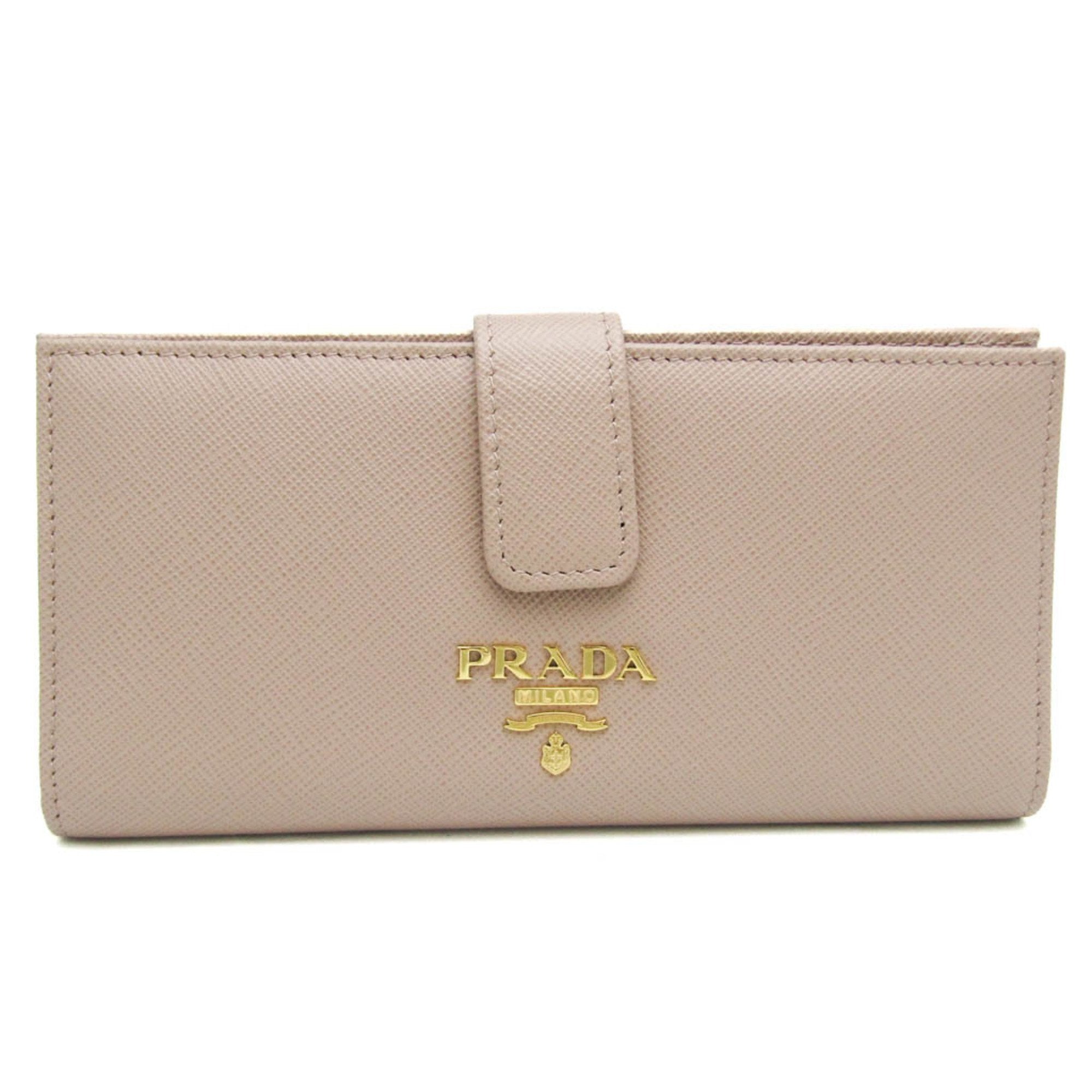 Shop Prada Saffiano Leather Wallet () In Beige