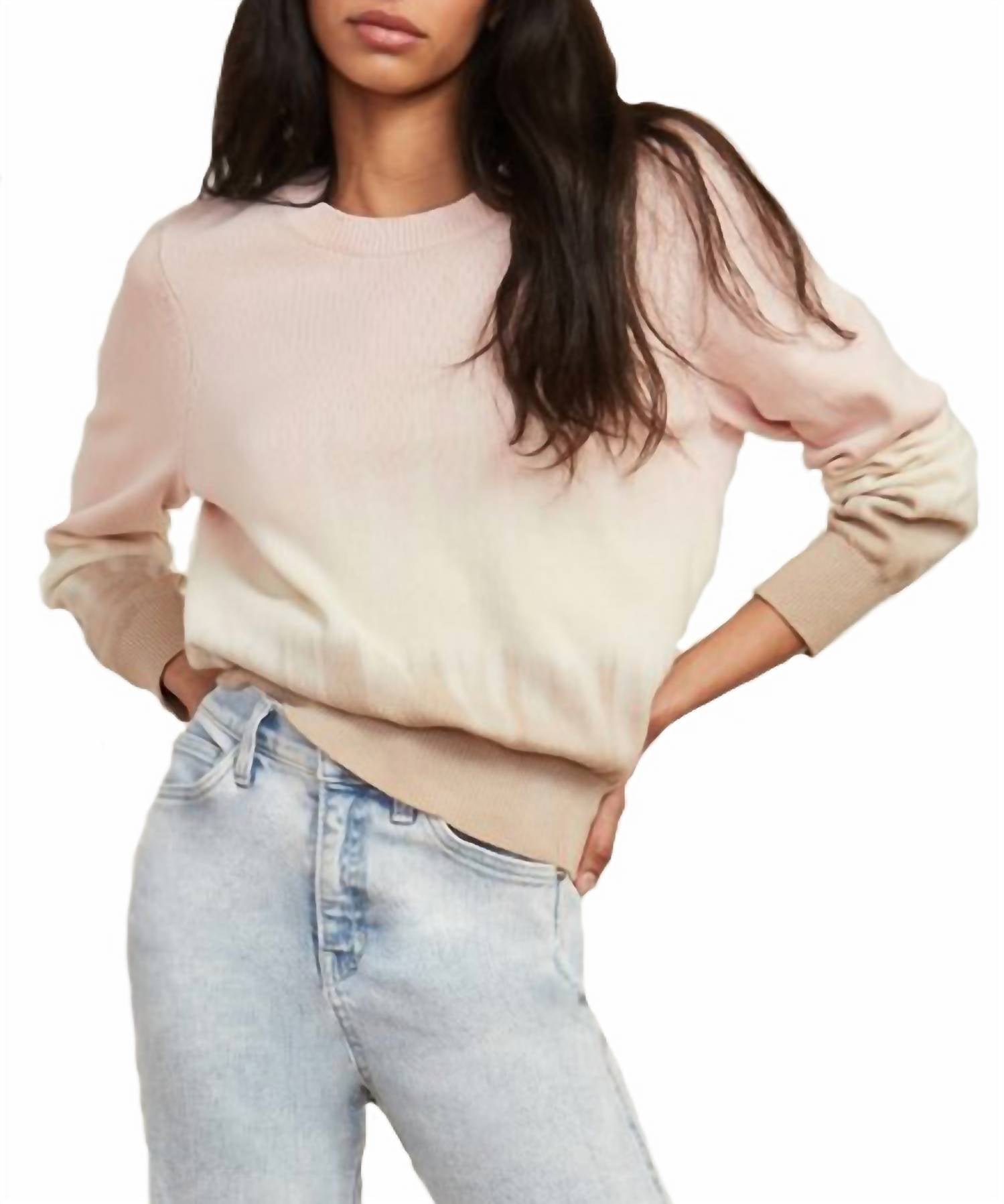 VERONICA BEARD Nikasha Pullover in Ombre Pink/Ivory/Khaki Tie Dye