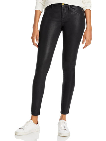 Frame jeanne womens mid-rise coated skinny jeans