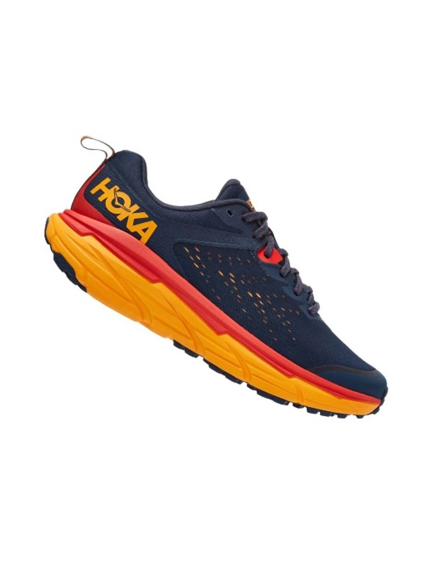 HOKA Men'S Challenger Atr 6 Wide Trail Running Shoes in Outer Space/Radiant Yellow