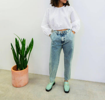Pastiche pixie acid washed jeans in mint