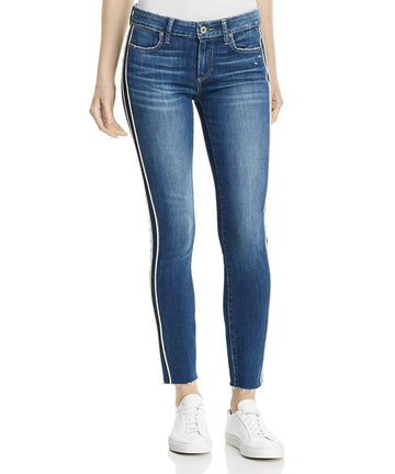 Paige verdugo ankle piping raw hem jean in indigo/cream