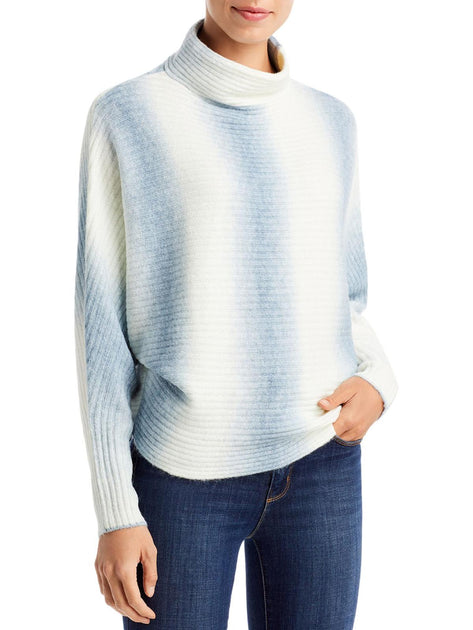 Cupio Womens Striped Ribbed Knit Mock Turtleneck Sweater | Shop Premium ...