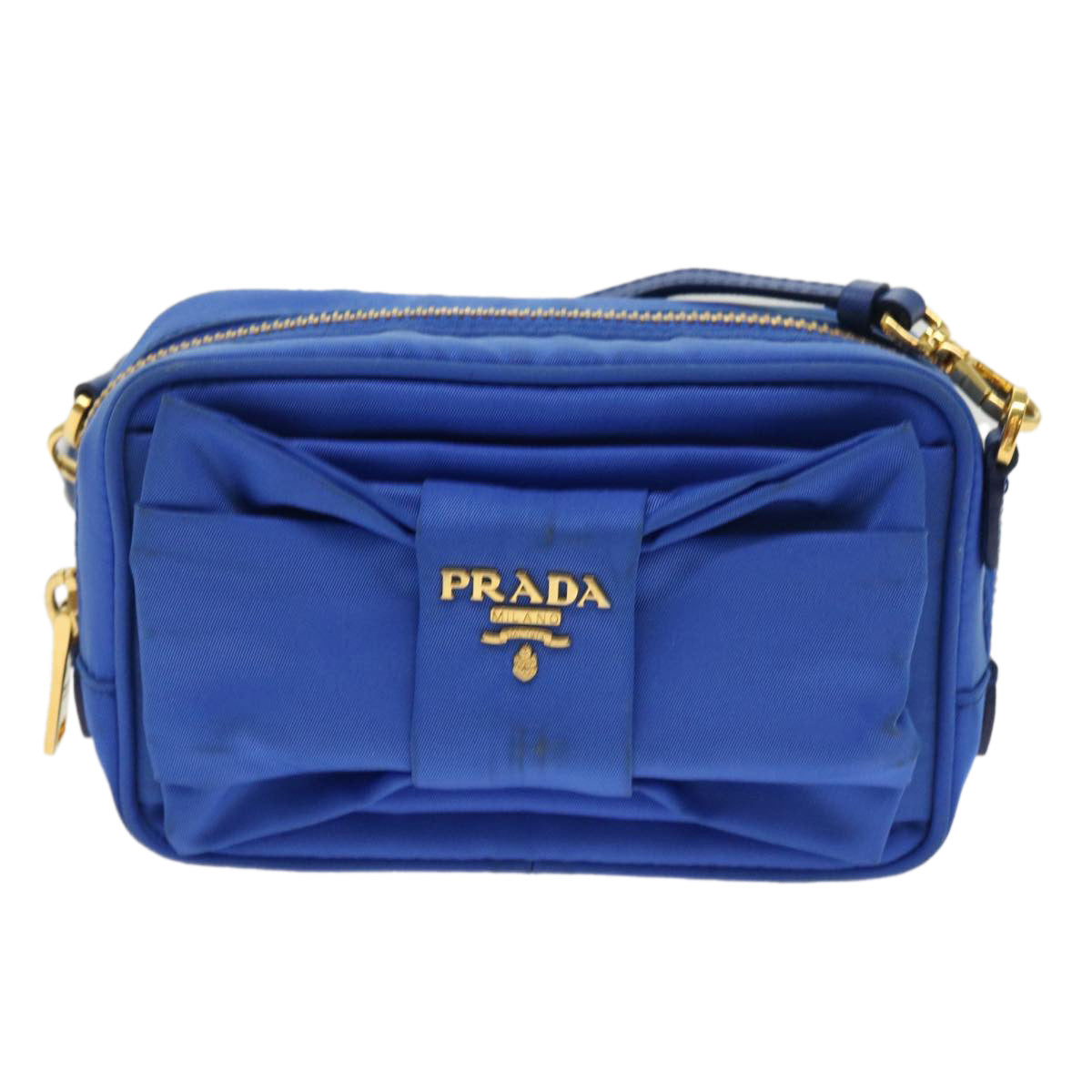 Shop Prada Tessuto Synthetic Shoulder Bag () In Blue