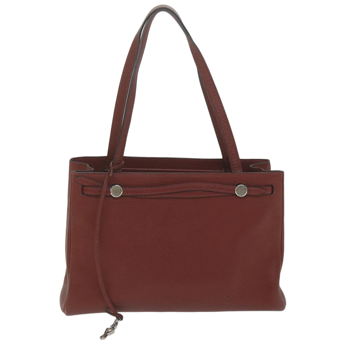 Shop Hermes Cabana Leather Shoulder Bag () In Red