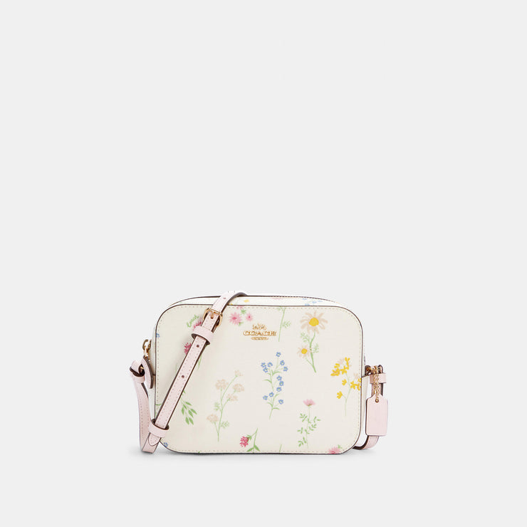 zip card case with spaced wildflower print